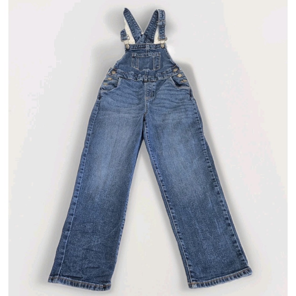 Vintage Eusie Blue Denim Overalls Kids Size 11 Pockets Belt Loops